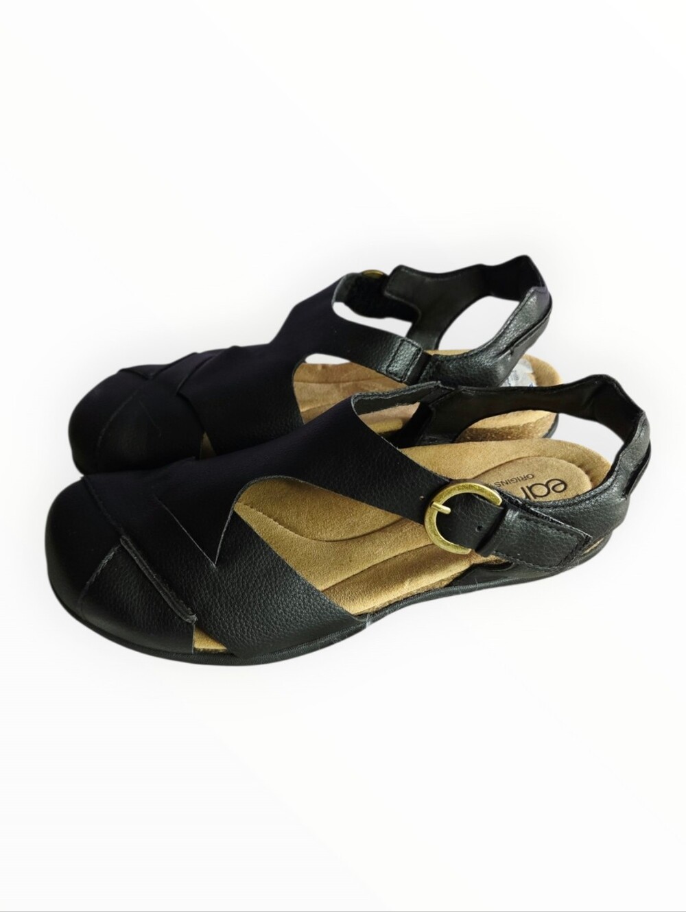 Eart Origin Black Slingback Sandals - Cushioned Support 10 Close Toe